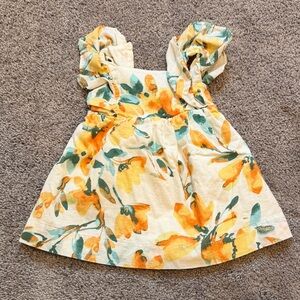 Baby Gap Floral Dress in Yellow and Green 6-12month